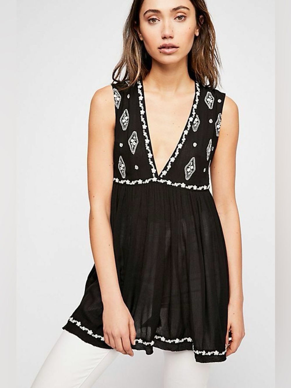 Free people Diamond Embroidered Top
